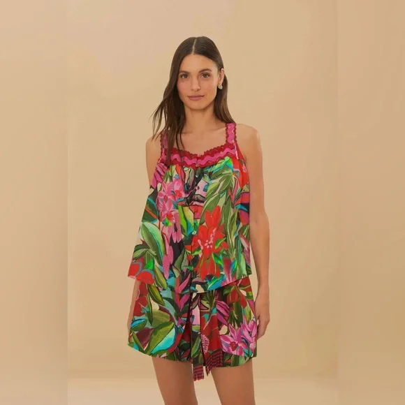 FAREM RIO Multicolor Jardin De Reve Shorts - Picture 1 of 4
